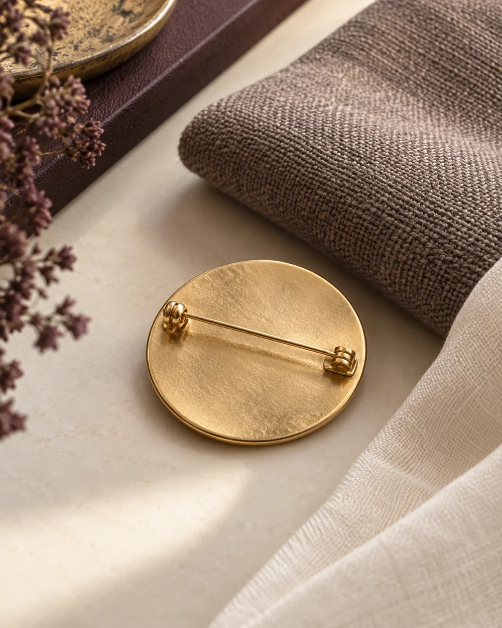 Check a Brooch Clasp and Fabric Before Attaching It — AI-generated editorial concept