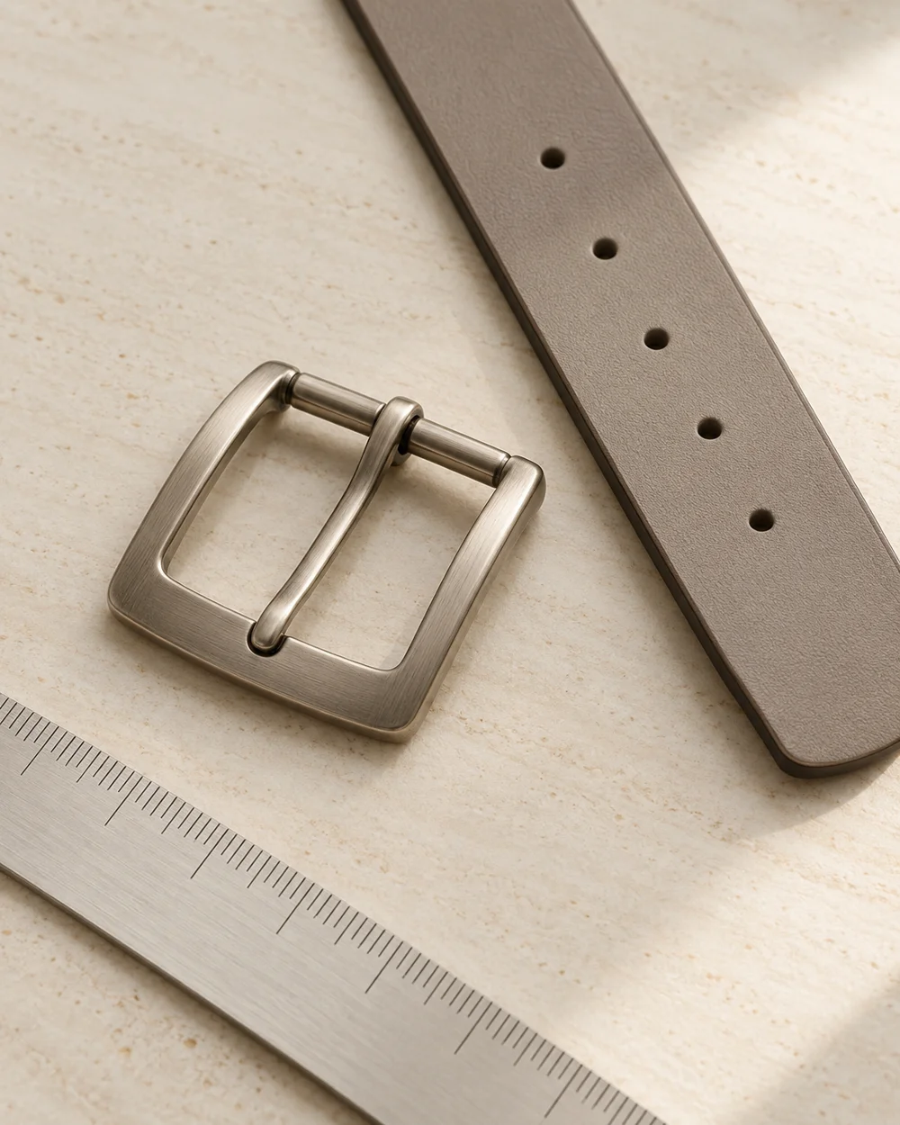 Check Buckle Dimensions Before Buying a Belt — AI-generated editorial concept