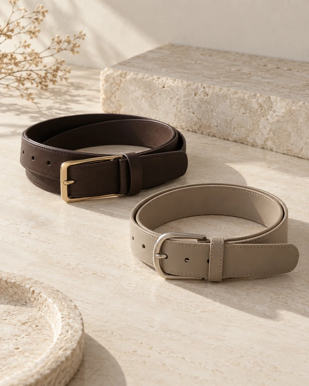 Choose Between a Fixed and Adjustable Belt Closure — AI-generated editorial concept