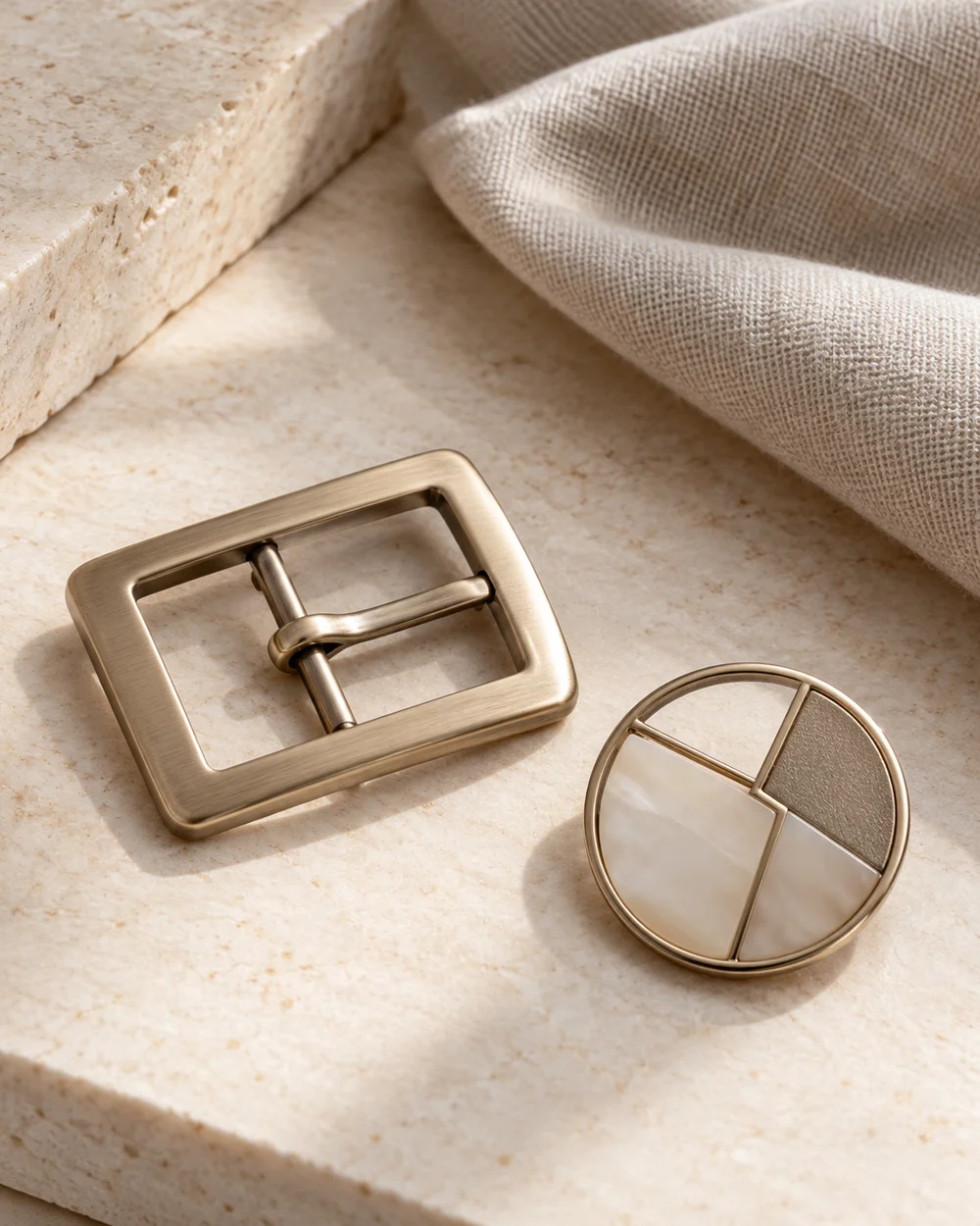 Compare a Belt Buckle With Other Geometric Details — AI-generated editorial concept
