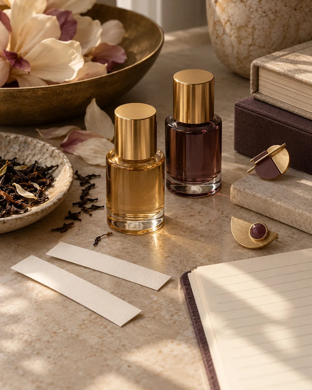 Compare a Floral Description With a Tea Description — AI-generated editorial concept