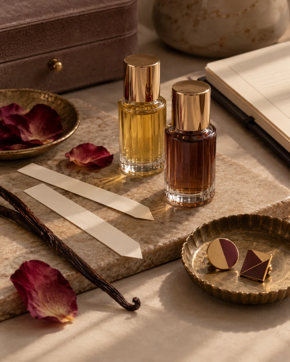 Compare a Rose Description With a Vanilla Description — AI-generated editorial concept