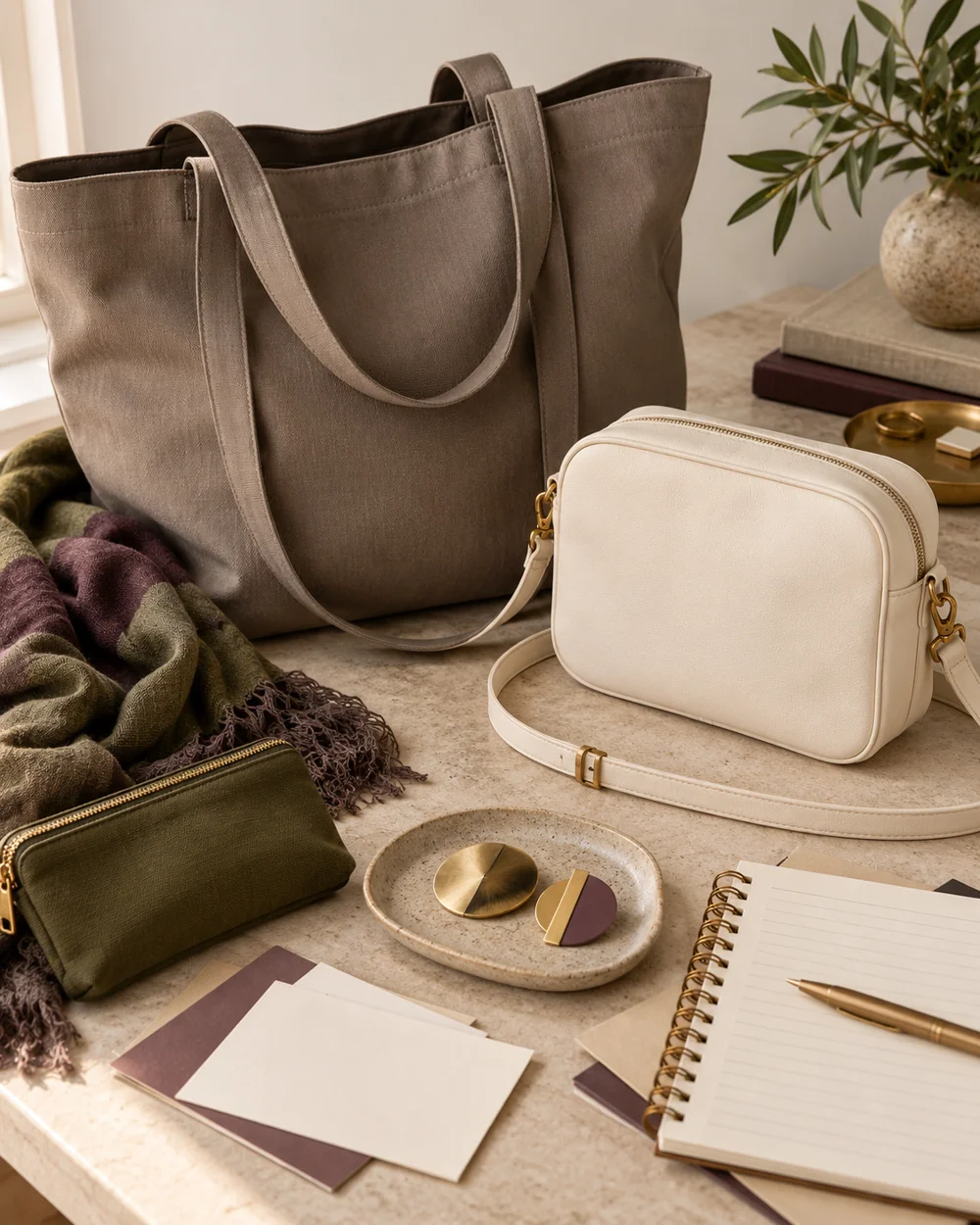 Compare a Tote With a Compact Crossbody Bag — AI-generated editorial concept