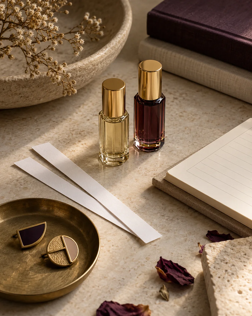 Compare One Scent Alone With a Two-Strip Impression — AI-generated editorial concept