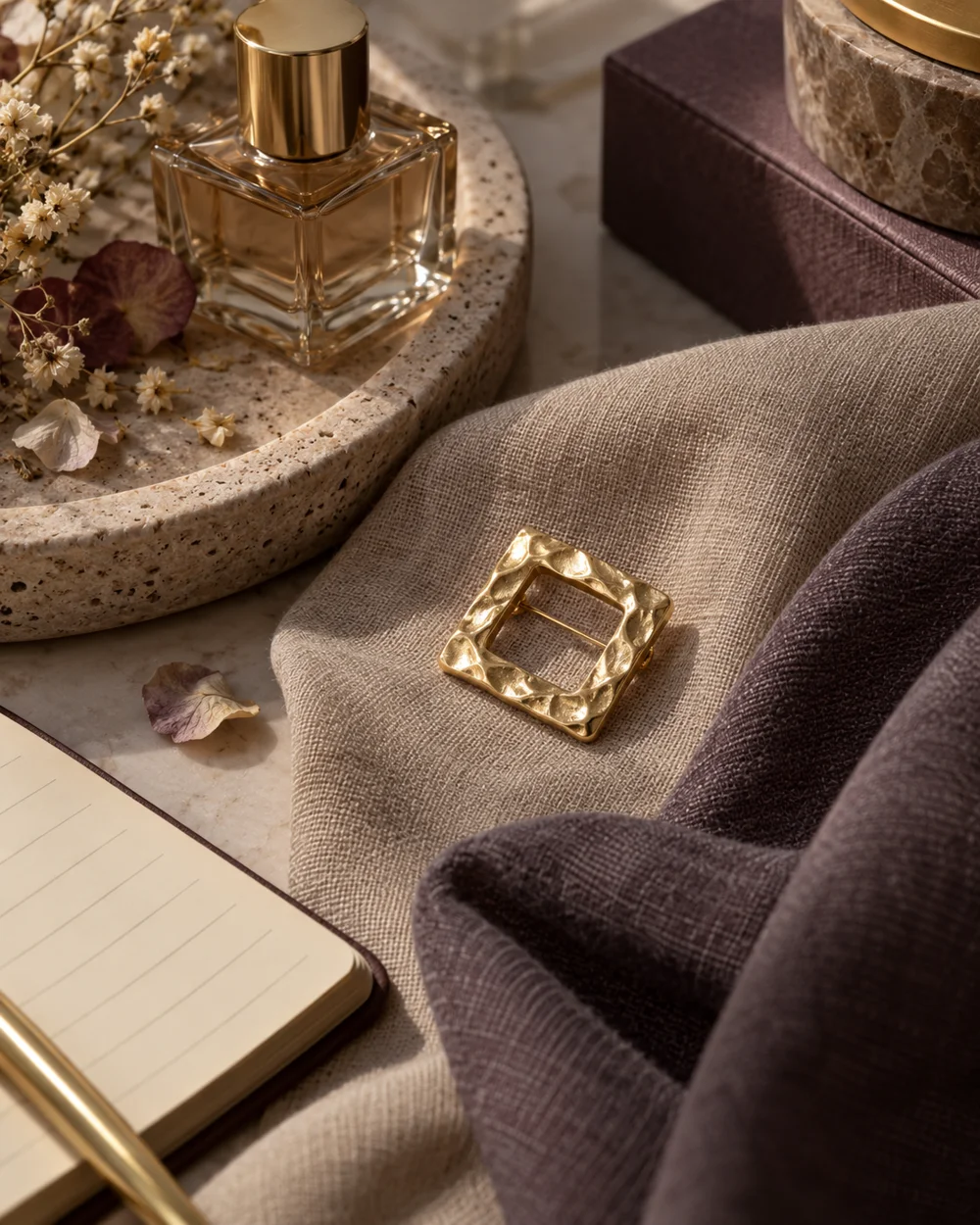 Compare Warm and Cool Neutral Accessory Backgrounds — AI-generated editorial concept