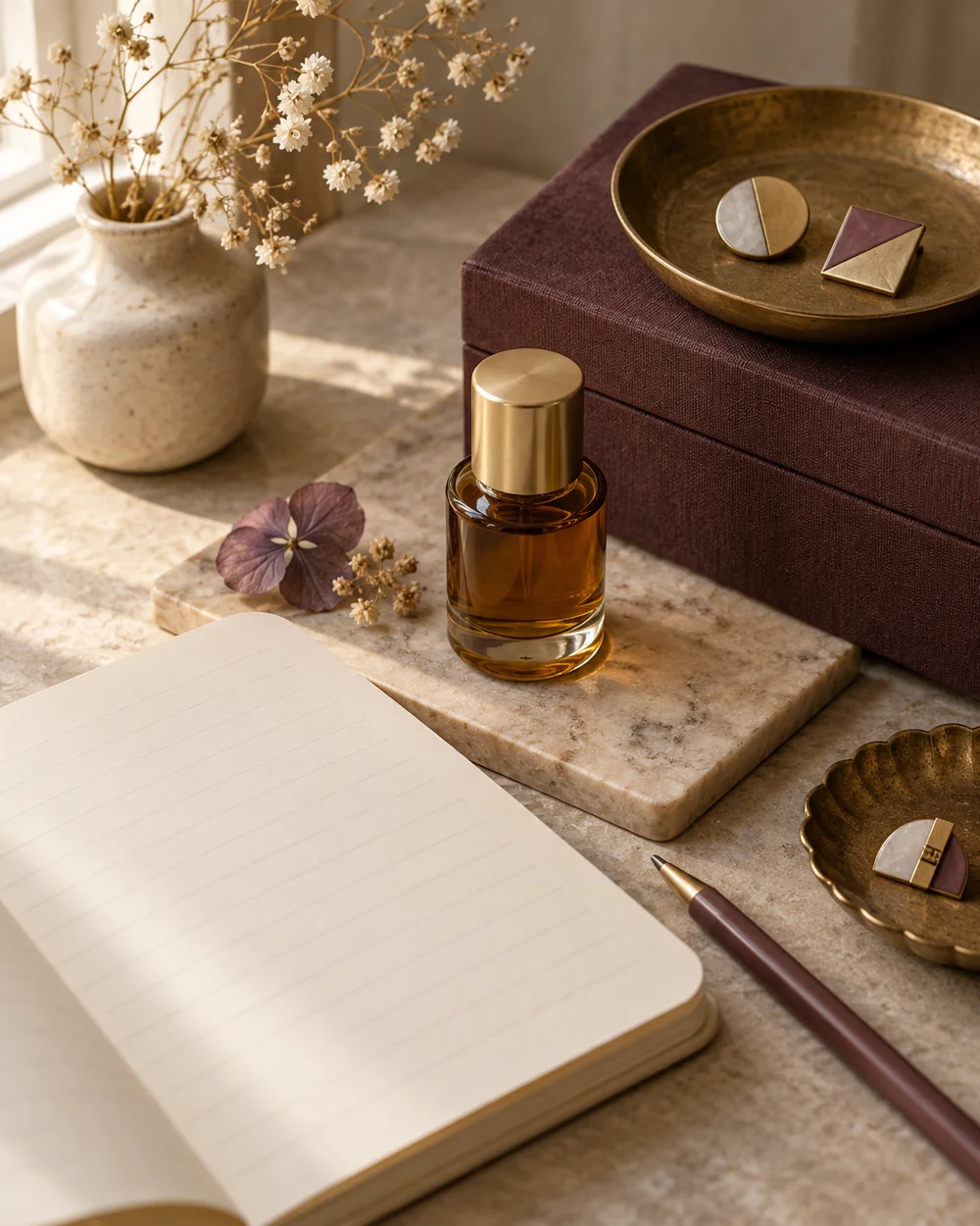 Create a Small Fragrance Revisit Notebook — AI-generated editorial concept