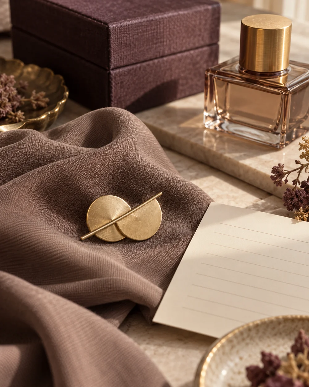 Create a Taupe and Gold Accessory Palette — AI-generated editorial concept
