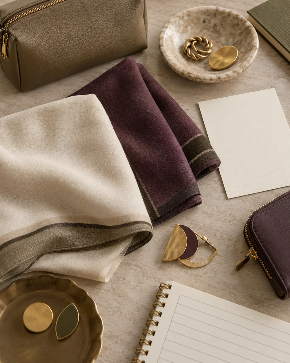 Create a Two-Color Scarf Reference Card — AI-generated editorial concept