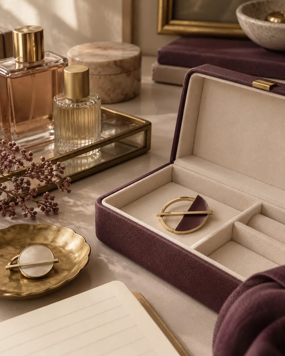 Keep a Delicate Brooch Away From Rough Storage Edges — AI-generated editorial concept
