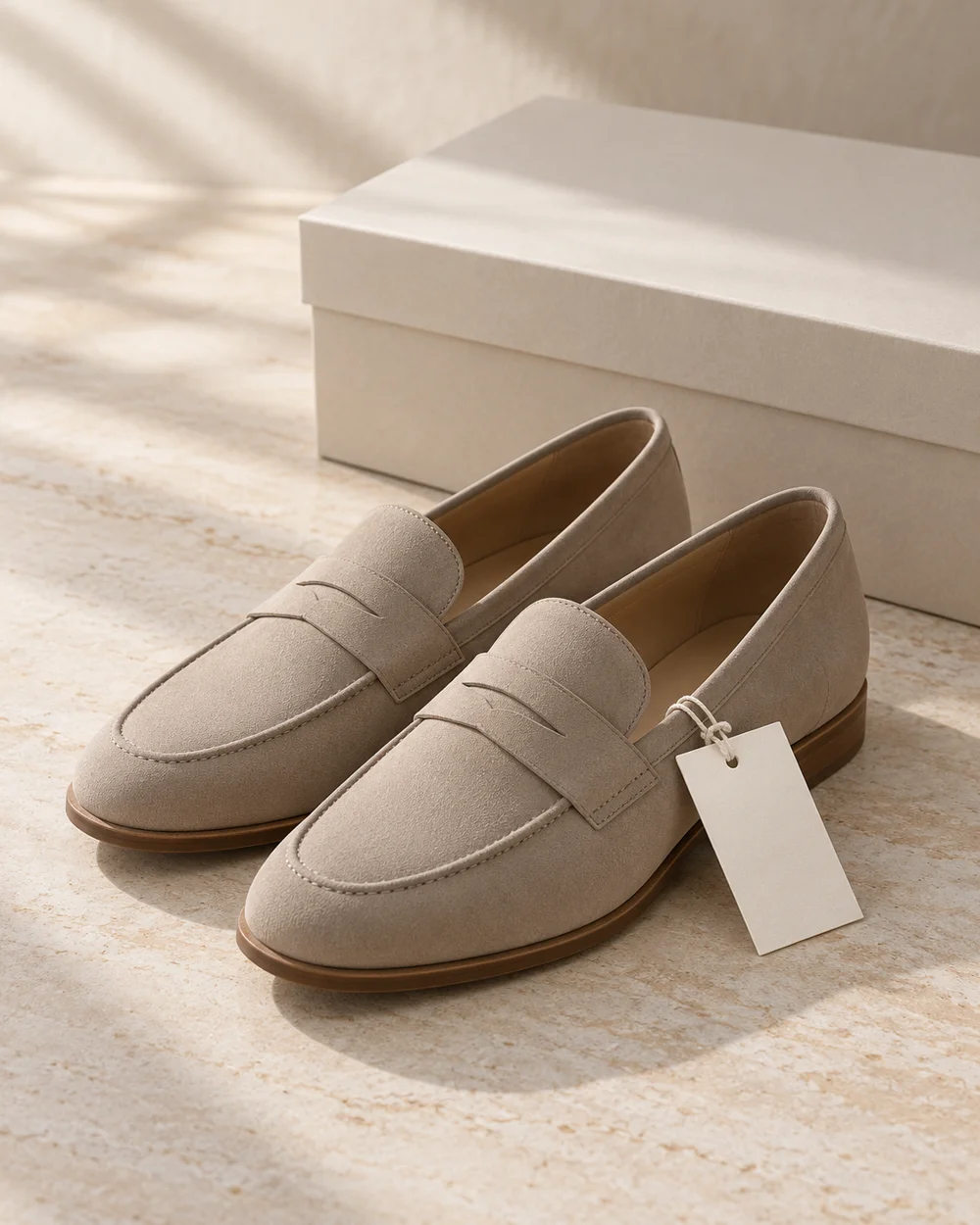 Make a Shoe Return Check Before Removing Labels — AI-generated editorial concept