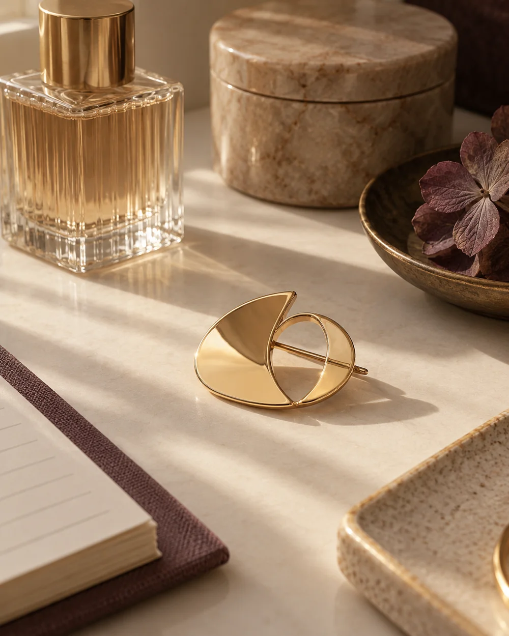 Photograph a Reflective Brooch With Soft Side Light — AI-generated editorial concept