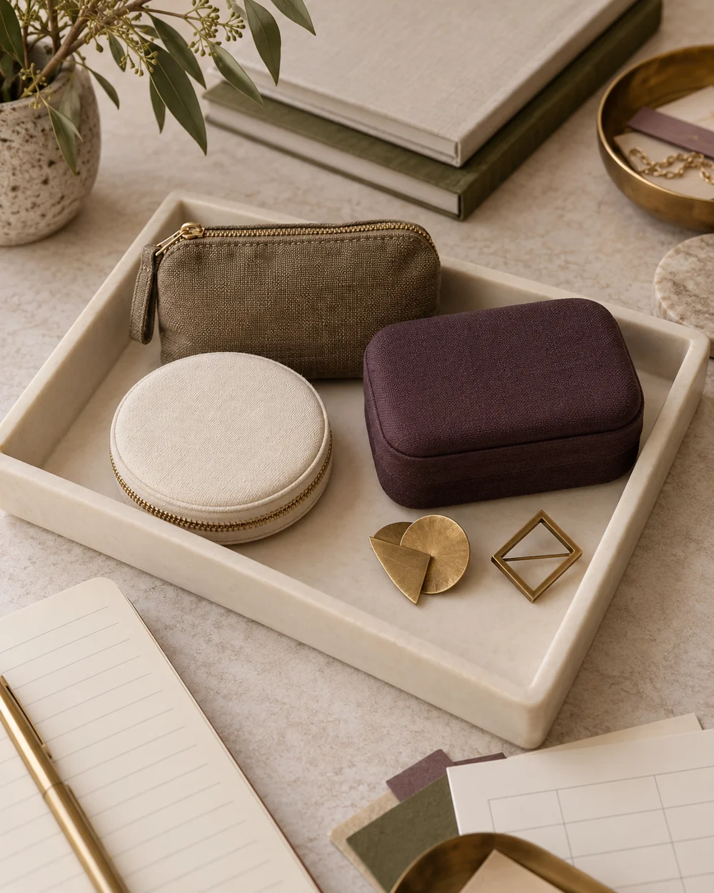 Plan a Desk Tray for Closed Small Cases — AI-generated editorial concept
