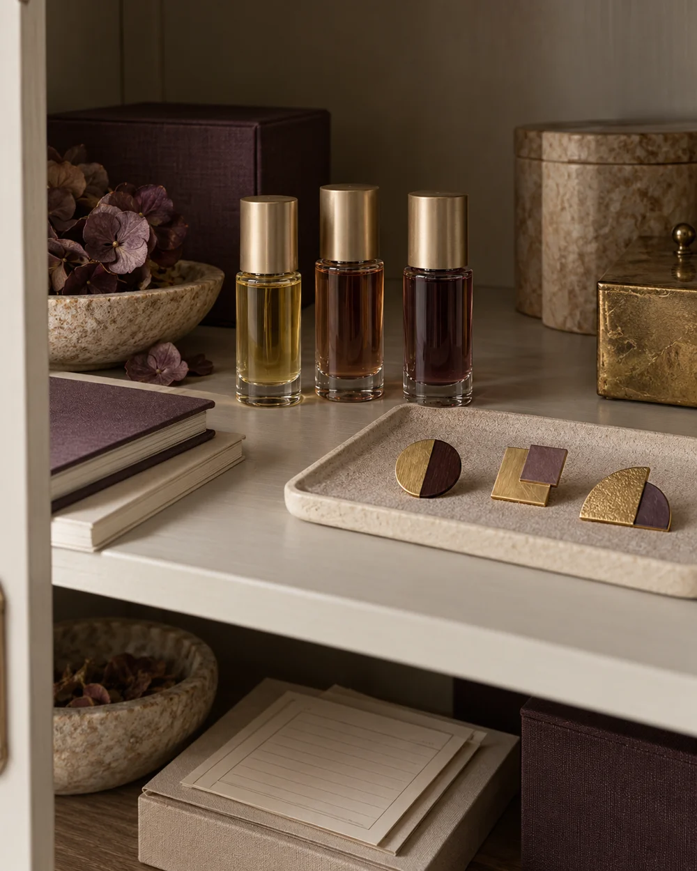 Plan a Fragrance Shelf Without Direct Display Clutter — AI-generated editorial concept