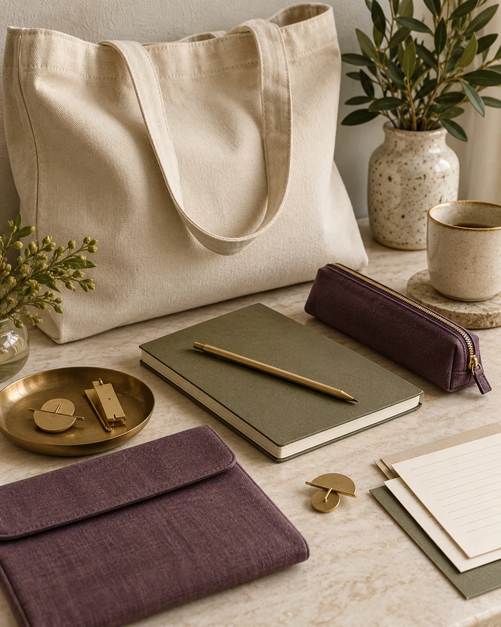 Plan a Light Notebook Bag Arrangement — AI-generated editorial concept