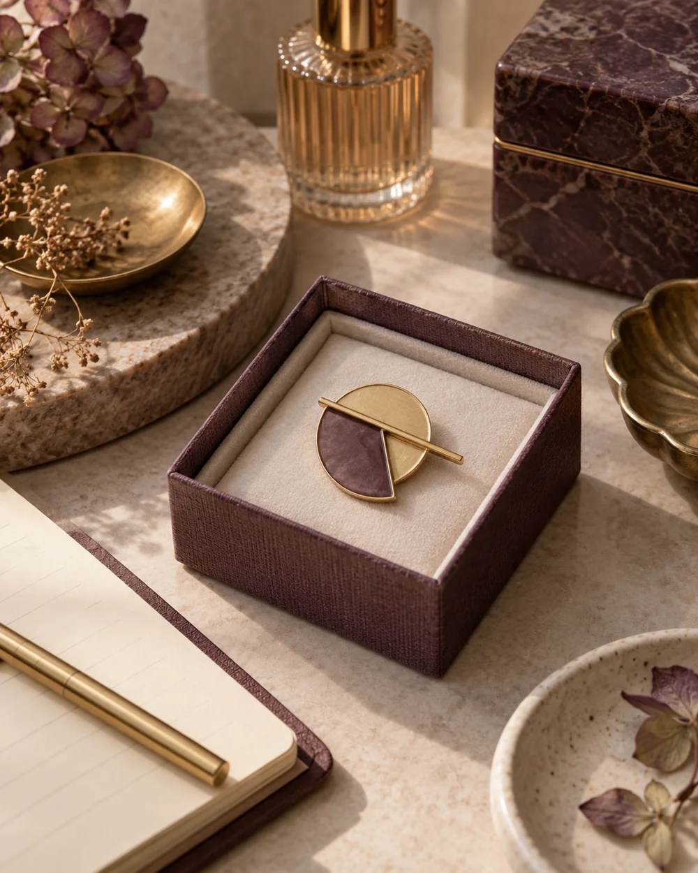 Prepare a Brooch for Short-Term Packing — AI-generated editorial concept