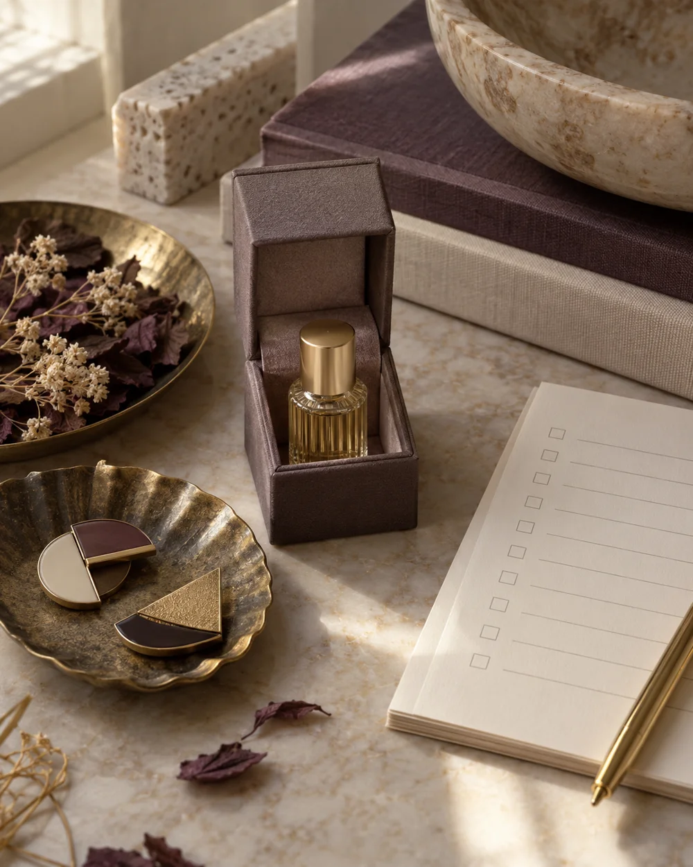 Prepare a Maker-Directed Travel Fragrance Checklist — AI-generated editorial concept
