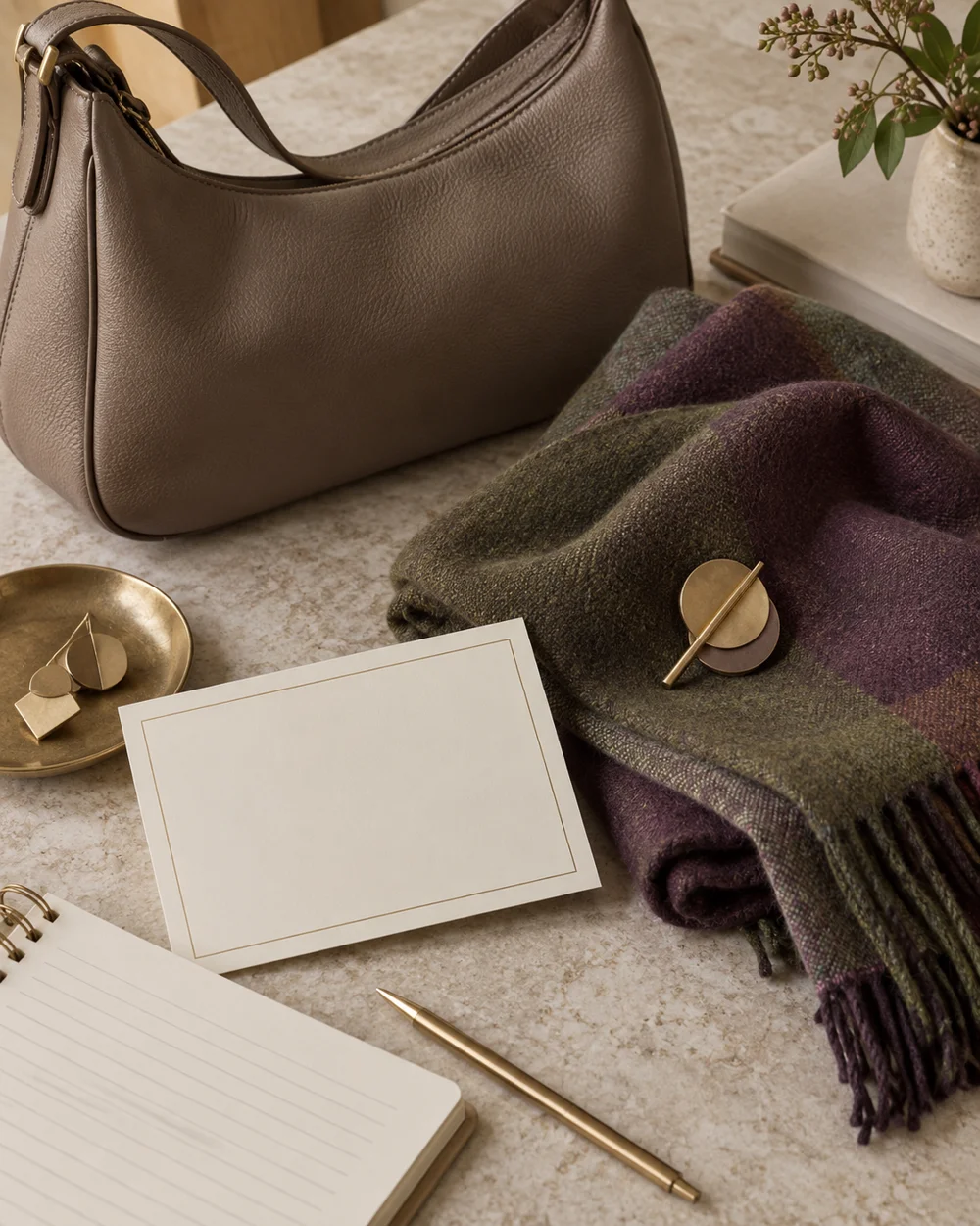 Record a Useful Scarf and Bag Combination — AI-generated editorial concept