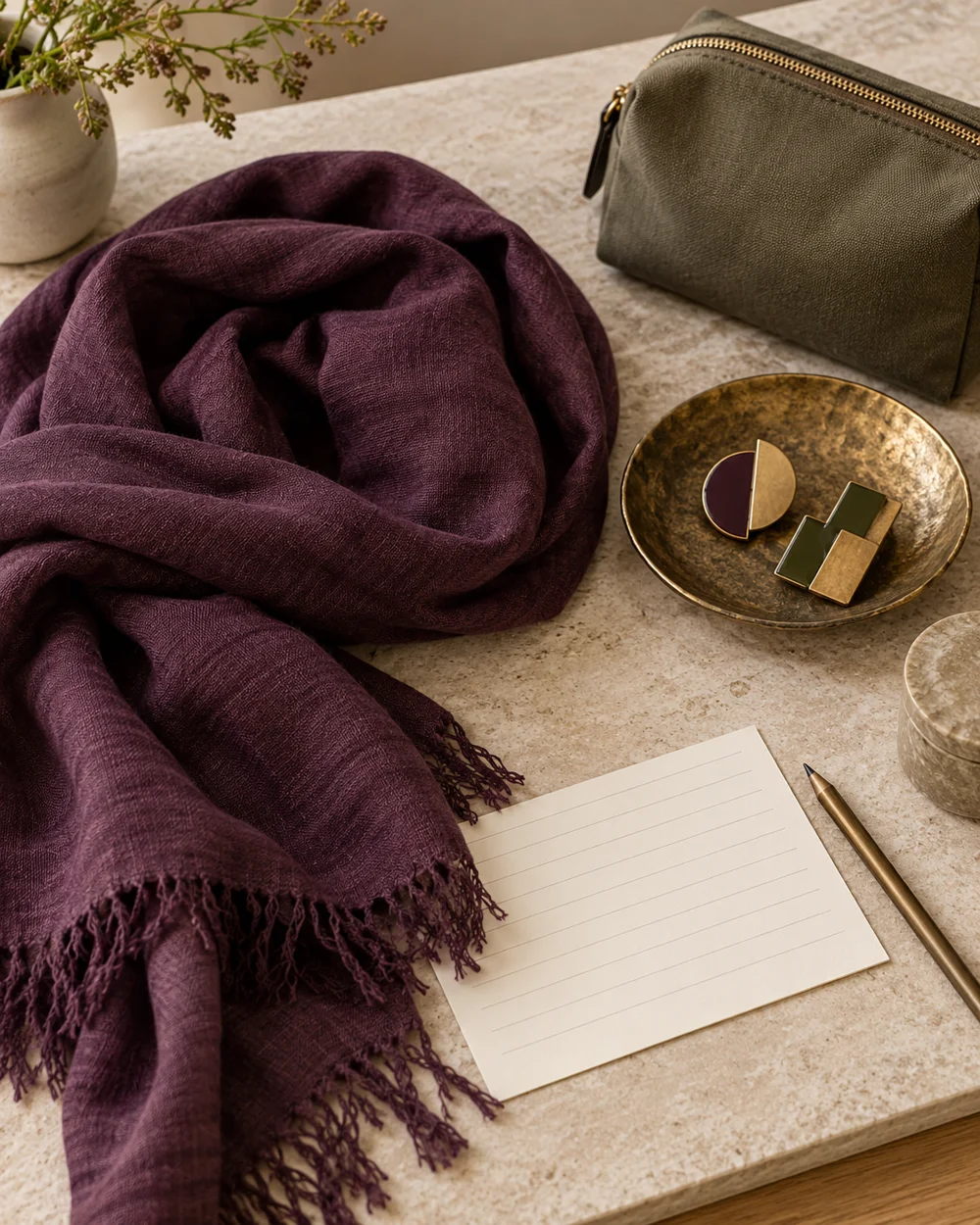 Record the Actual Shade of a Scarf — AI-generated editorial concept