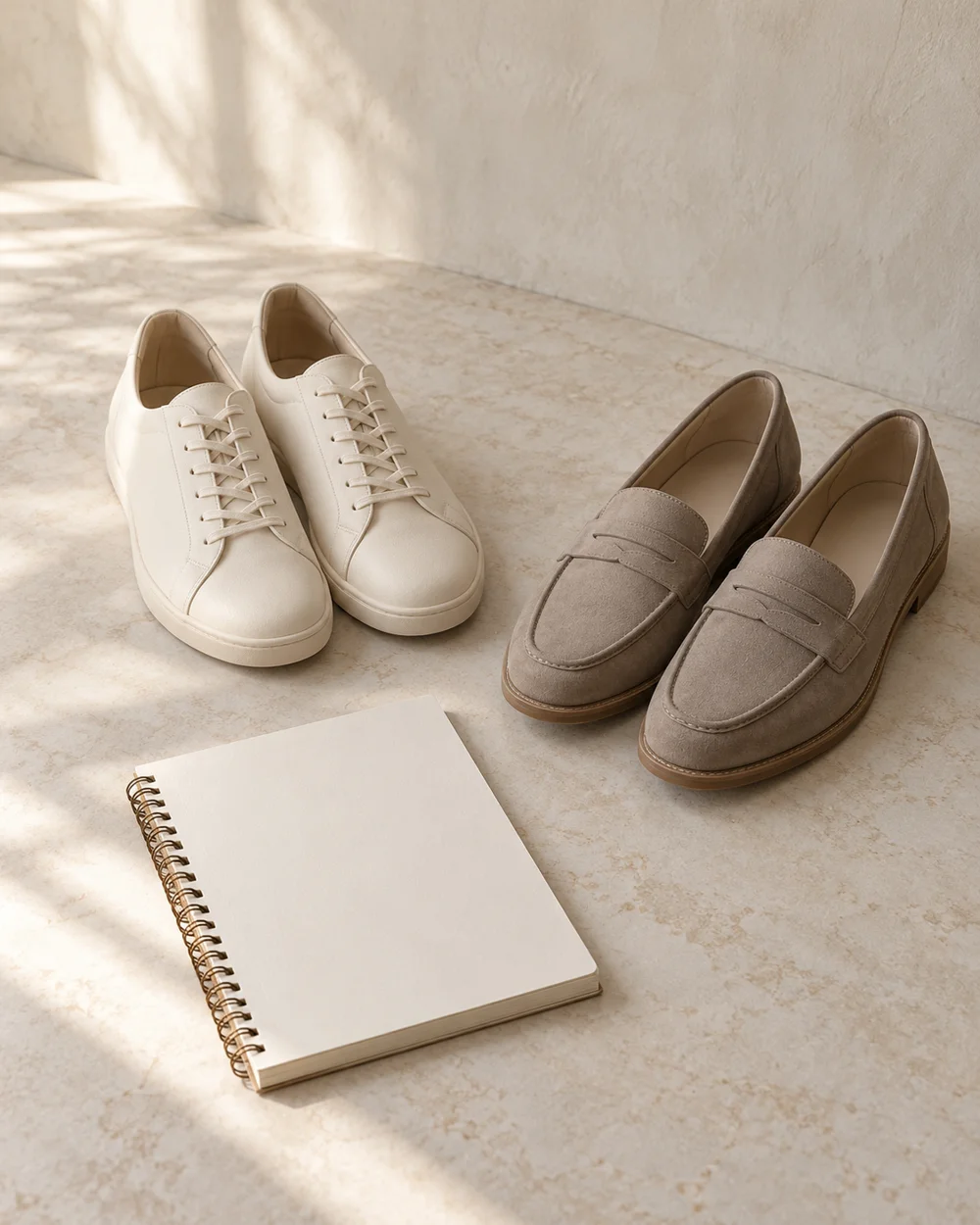 Record the Fit Differences Between Two Shoe Pairs — AI-generated editorial concept