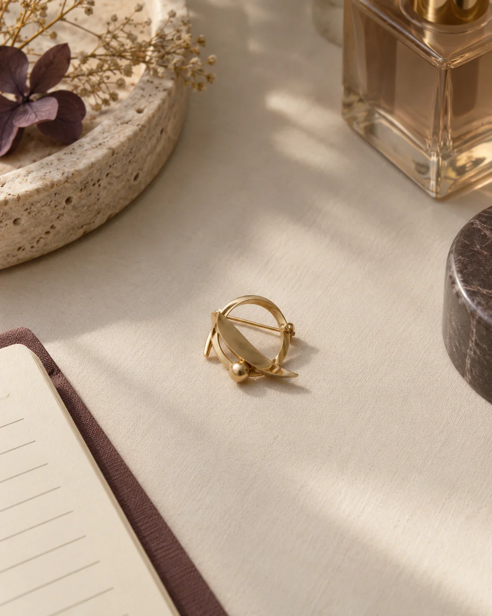 Use Negative Space Around a Small Brooch — AI-generated editorial concept